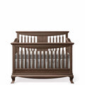 brown wood convertible crib open back